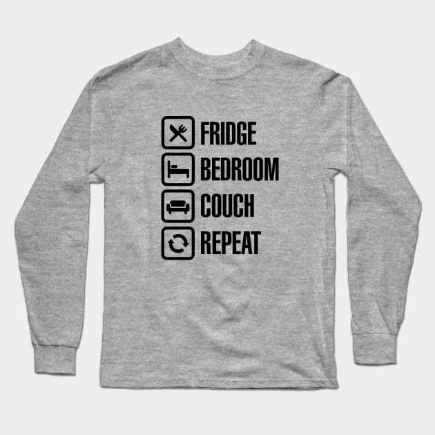 Funny Corona Virus Fridge bedroom couch repeat Long Sleeve T-Shirt by LaundryFactory